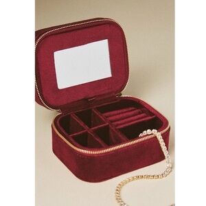 ANTHROPOLOGIE ARLET FLOCKED VELVET JEWELRY BOX